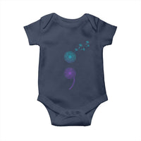 Semicolon Suicide Prevention Awareness Dandelion Graphic Baby Onesie