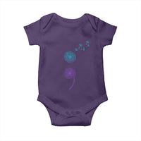 Semicolon Suicide Prevention Awareness Dandelion Graphic Baby Onesie
