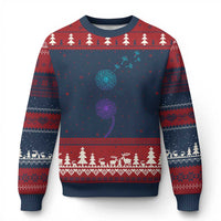 Semicolon Suicide Prevention Awareness Dandelion Graphic Ugly Christmas Sweater