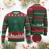 Semicolon Suicide Prevention Awareness Dandelion Graphic Ugly Christmas Sweater