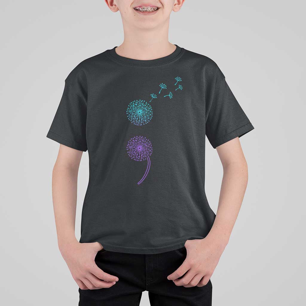 Semicolon Suicide Prevention Awareness Dandelion Graphic T Shirt For Kid