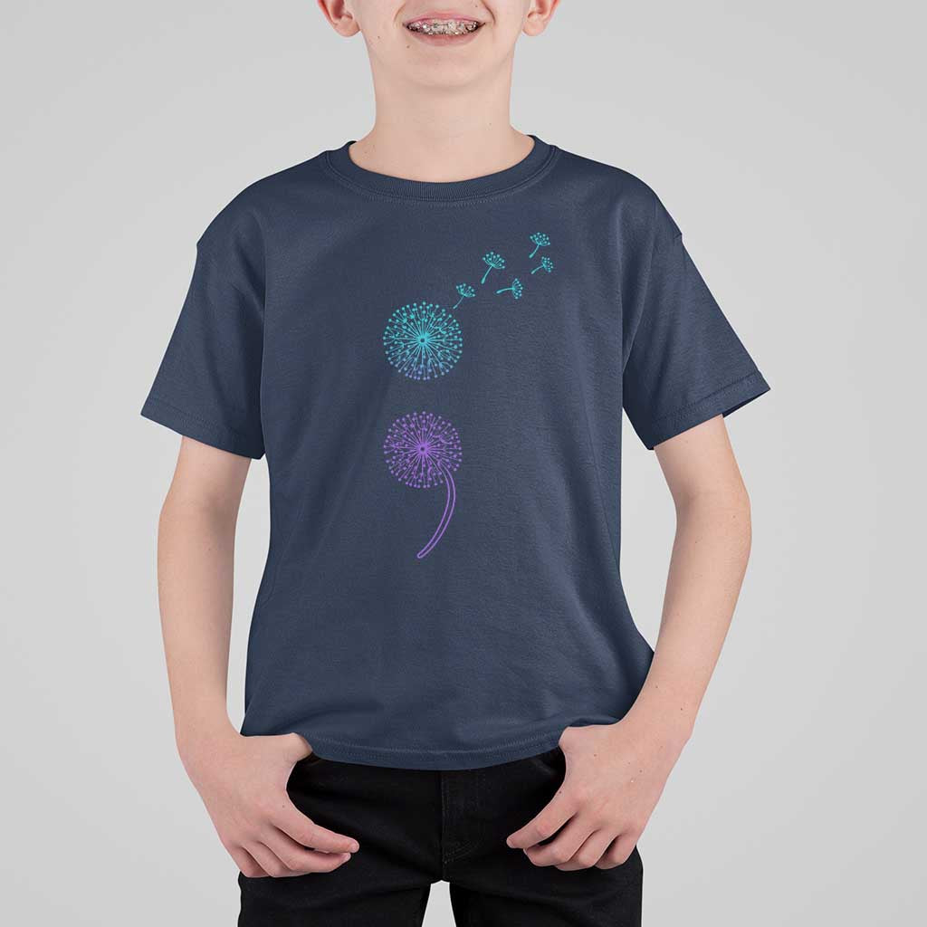 Semicolon Suicide Prevention Awareness Dandelion Graphic T Shirt For Kid