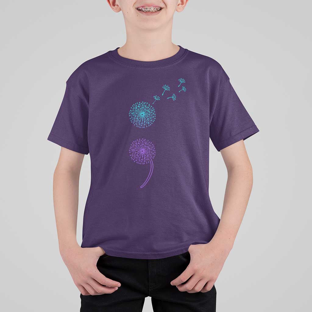 Semicolon Suicide Prevention Awareness Dandelion Graphic T Shirt For Kid