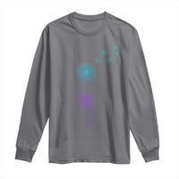 Semicolon Suicide Prevention Awareness Dandelion Graphic Long Sleeve Shirt