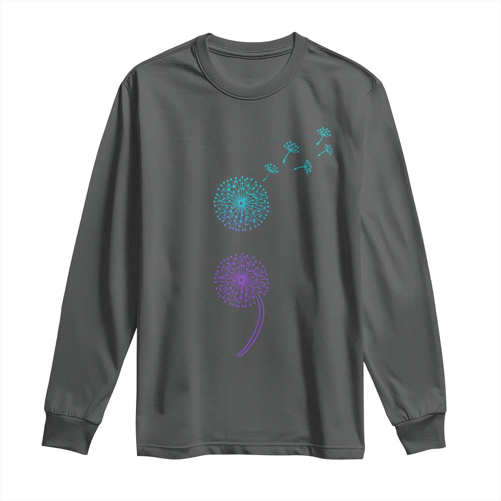 Semicolon Suicide Prevention Awareness Dandelion Graphic Long Sleeve Shirt