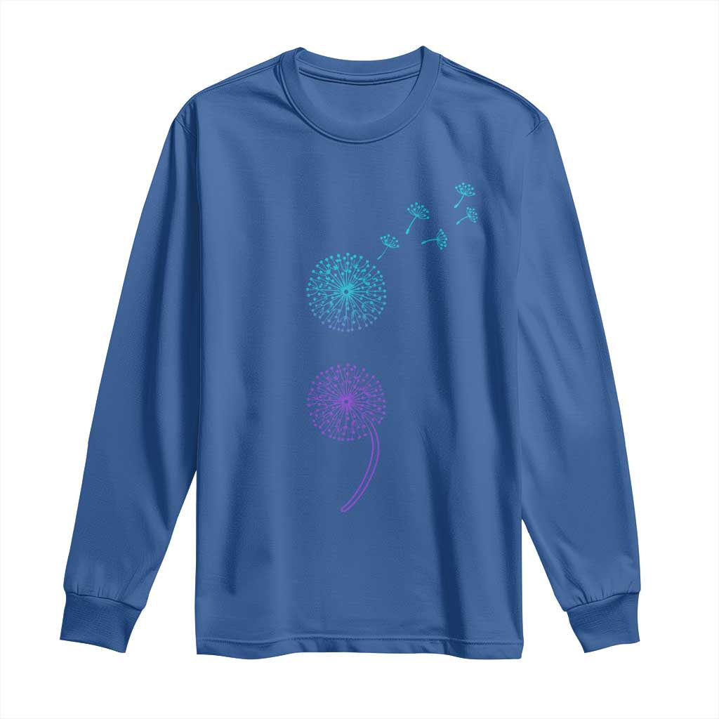 Semicolon Suicide Prevention Awareness Dandelion Graphic Long Sleeve Shirt