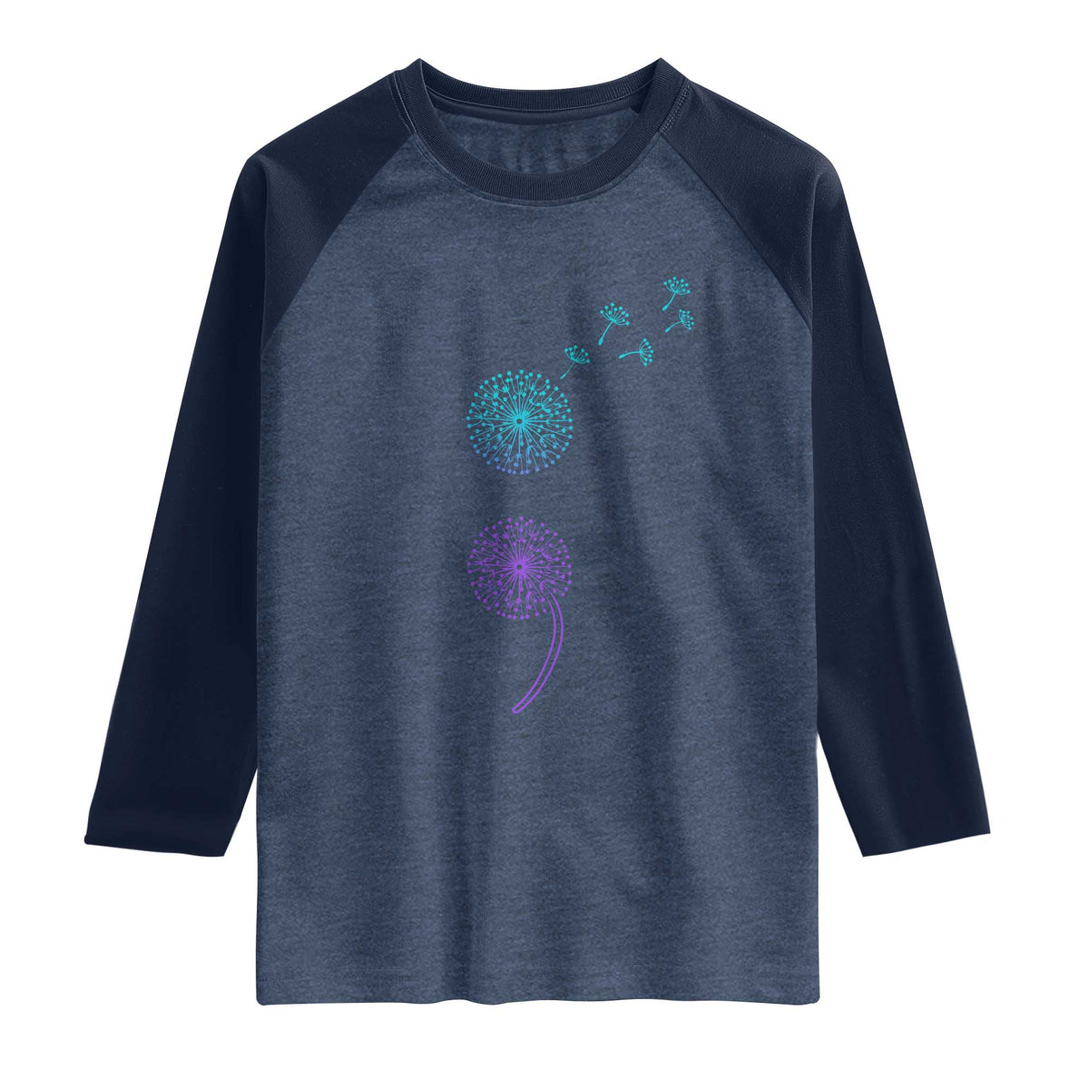 Semicolon Suicide Prevention Awareness Dandelion Graphic Raglan Shirt