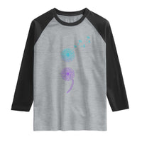 Semicolon Suicide Prevention Awareness Dandelion Graphic Raglan Shirt