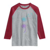 Semicolon Suicide Prevention Awareness Dandelion Graphic Raglan Shirt