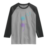 Semicolon Suicide Prevention Awareness Dandelion Graphic Raglan Shirt