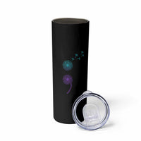 Semicolon Suicide Prevention Awareness Dandelion Graphic Skinny Tumbler