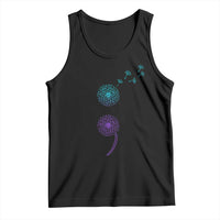 Semicolon Suicide Prevention Awareness Dandelion Graphic Tank Top