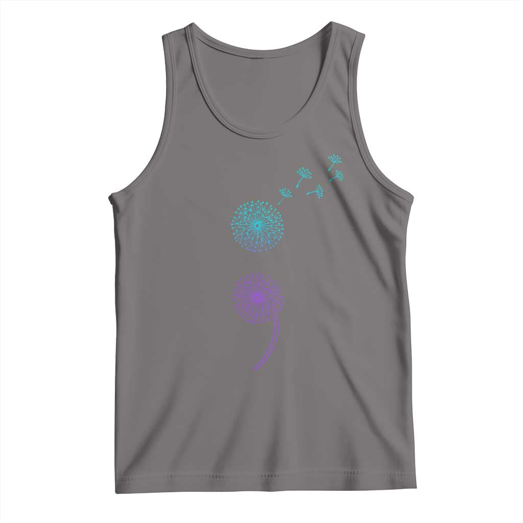 Semicolon Suicide Prevention Awareness Dandelion Graphic Tank Top