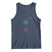 Semicolon Suicide Prevention Awareness Dandelion Graphic Tank Top