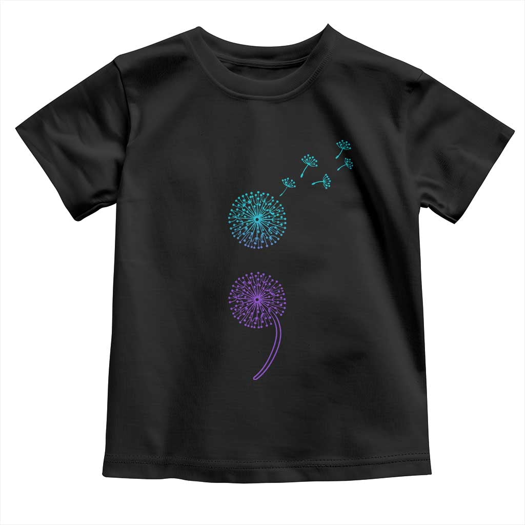 Semicolon Suicide Prevention Awareness Dandelion Graphic Toddler T Shirt
