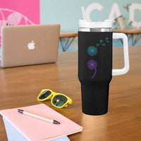 Semicolon Suicide Prevention Awareness Dandelion Graphic Tumbler With Handle
