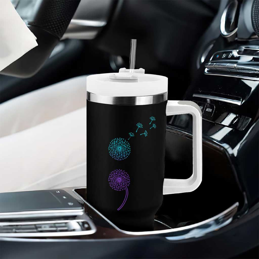 Semicolon Suicide Prevention Awareness Dandelion Graphic Tumbler With Handle