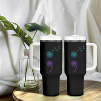 Semicolon Suicide Prevention Awareness Dandelion Graphic Tumbler With Handle