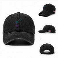 Semicolon Suicide Prevention Awareness Dandelion Graphic Washed Cotton Baseball Cap