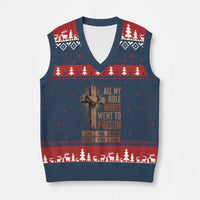All My Role Model Went To Prison Funny Christian V-Neck Knit Sweater Vest Jesus Paul Joseph Daniel Peter John Bible Gospel