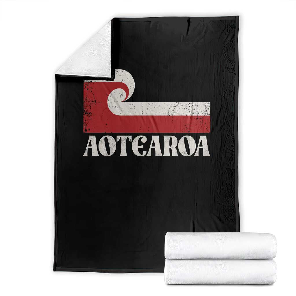 Aotearoa New Zealand Vintage Maori Flag Tino Rangatiratanga Throw Blanket
