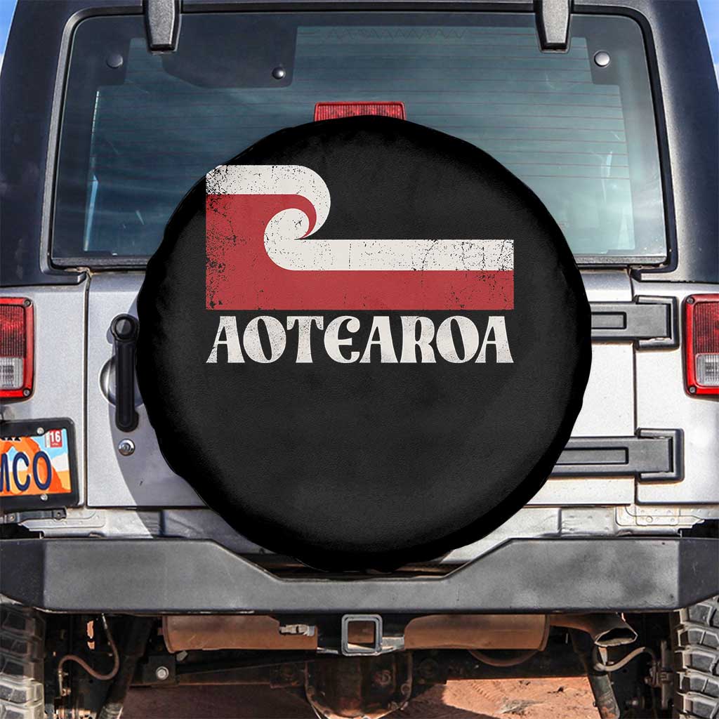 Aotearoa New Zealand Vintage Maori Flag Tino Rangatiratanga Spare Tire Cover