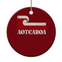 Aotearoa New Zealand Vintage Maori Flag Tino Rangatiratanga Ceramic Ornament