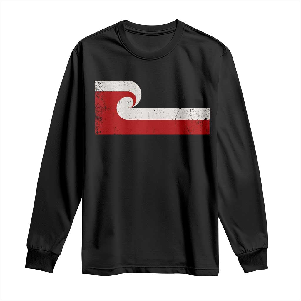 Maori Flag Tino Rangatiratanga Long Sleeve Shirt Polynesian Heritage New Zealand Pride