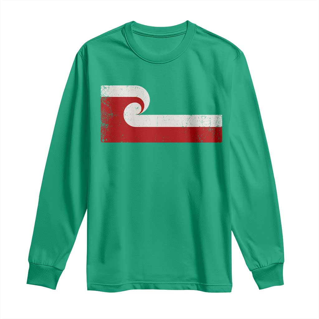 Maori Flag Tino Rangatiratanga Long Sleeve Shirt Polynesian Heritage New Zealand Pride