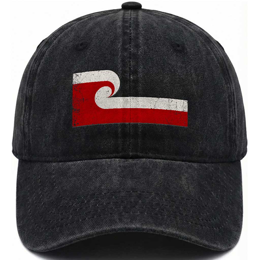 Maori Flag Tino Rangatiratanga Washed Cotton Baseball Cap Polynesian Heritage New Zealand Pride