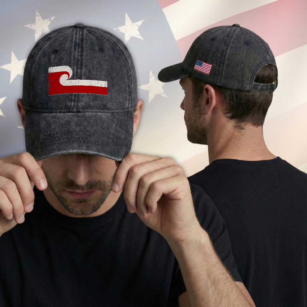 Maori Flag Tino Rangatiratanga Washed Cotton Baseball Cap Polynesian Heritage New Zealand Pride