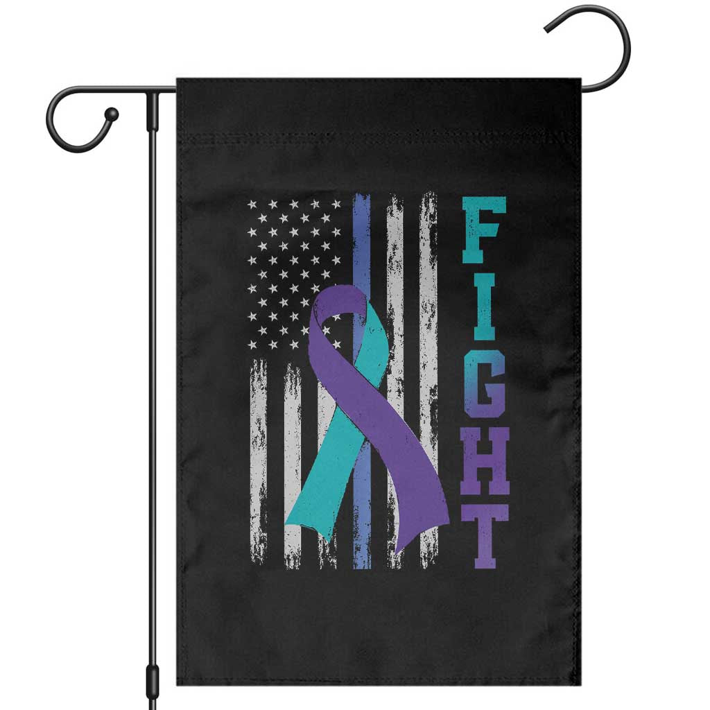 Fight Police Suicide Prevention Awareness American Flag Ribbon Support Garden Flag