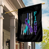Fight Police Suicide Prevention Awareness American Flag Ribbon Support Garden Flag