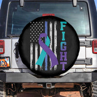 Fight Police Suicide Prevention Awareness American Flag Ribbon Support Spare Tire Cover