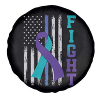 Fight Police Suicide Prevention Awareness American Flag Ribbon Support Spare Tire Cover