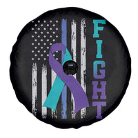 Fight Police Suicide Prevention Awareness American Flag Ribbon Support Spare Tire Cover