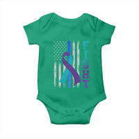 Fight Police Suicide Prevention Awareness American Flag Ribbon Support Baby Onesie