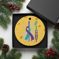 Fight Police Suicide Prevention Awareness American Flag Ribbon Support Ceramic Ornament
