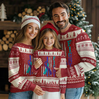 Fight Police Suicide Prevention Awareness American Flag Ribbon Support Ugly Christmas Sweater