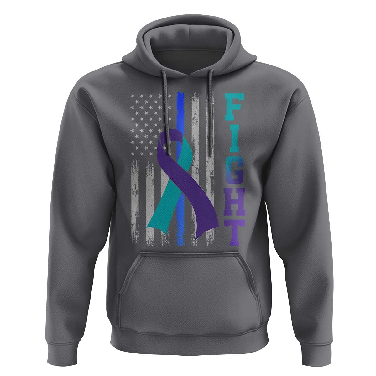 Fight Police Suicide Prevention Awareness American Flag Ribbon Support Hoodie