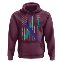 Fight Police Suicide Prevention Awareness American Flag Ribbon Support Hoodie