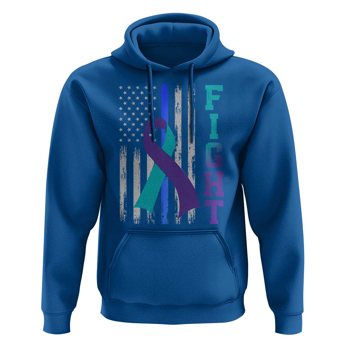 Fight Police Suicide Prevention Awareness American Flag Ribbon Support Hoodie