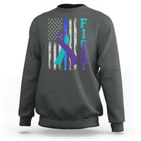 Fight Police Suicide Prevention Awareness American Flag Ribbon Support Sweatshirt