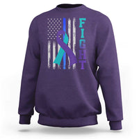 Fight Police Suicide Prevention Awareness American Flag Ribbon Support Sweatshirt