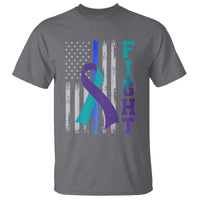 Fight Police Suicide Prevention Awareness American Flag Ribbon Support T Shirt
