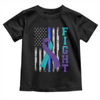 Fight Police Suicide Prevention Awareness American Flag Ribbon Support Toddler T Shirt