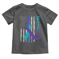 Fight Police Suicide Prevention Awareness American Flag Ribbon Support Toddler T Shirt