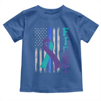 Fight Police Suicide Prevention Awareness American Flag Ribbon Support Toddler T Shirt