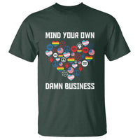 Harris Walz 2024 T Shirt Mind Your Own Damn Business Unity LGBT American Flag - Wonder Print Shop