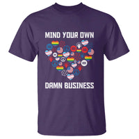 Harris Walz 2024 T Shirt Mind Your Own Damn Business Unity LGBT American Flag - Wonder Print Shop